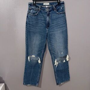 Abercrombie and Fitch Curve Love Ultra High Rise Ankle Straight